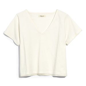 Madewell Setlist Boxy V Neck Crop Top